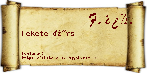 Fekete Örs névjegykártya