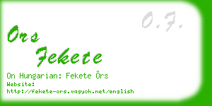 ors fekete business card
